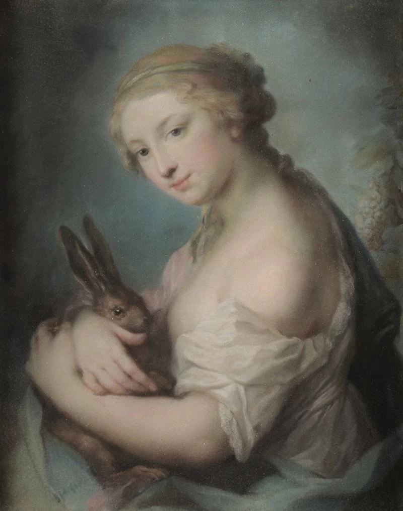 Ritratto di donna con coniglio